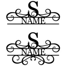 flourish monogram nameplate - s