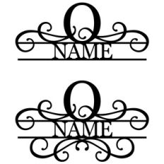 flourish monogram nameplate - o