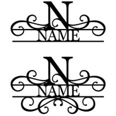 flourish monogram nameplate - n