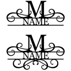 flourish monogram nameplate - m