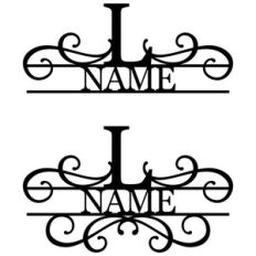 flourish monogram nameplate - l