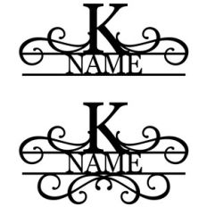 flourish monogram nameplate - k