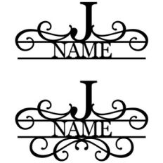 flourish monogram nameplate - j