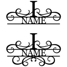 flourish monogram nameplate - i