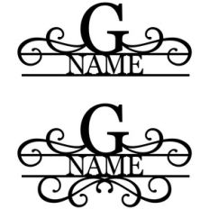 flourish monogram nameplate - g