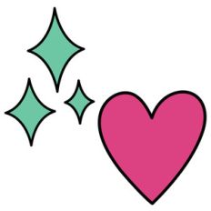 unicorn heart and sparkles icons
