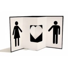 man woman pop out card