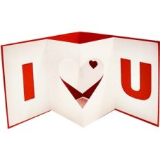 i heart u pop out card