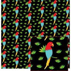 parrot on black pattern