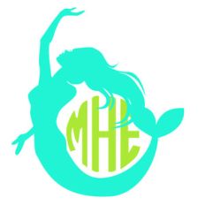 mermaid arch monogram frame