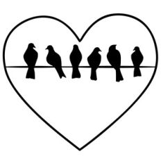birds on a wire heart frame