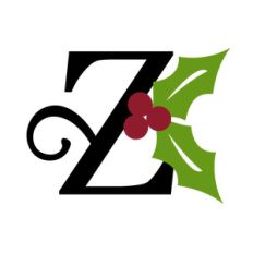 christmas holly monogram - z