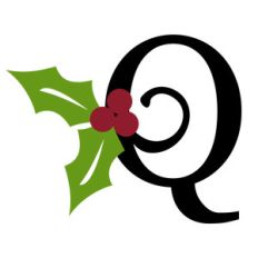 christmas holly monogram - q