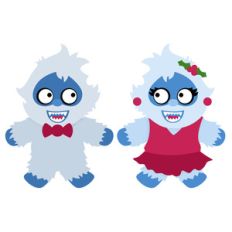 mr and mrs christmas yeti