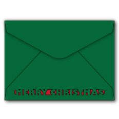 a7 envelope with merry christmas cutout