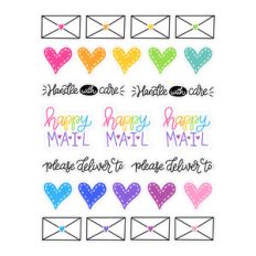 happy mail sticker set