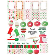 christmas baking planner stickers