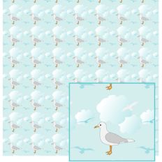 seagull in clouds pattern