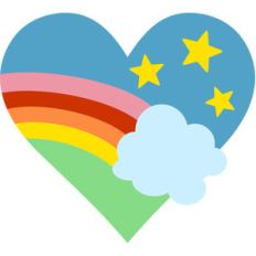 rainbow and night heart