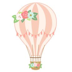 hot air balloon - floral