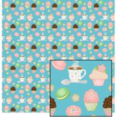baked on blue pattern