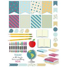 school-themed planner stickers