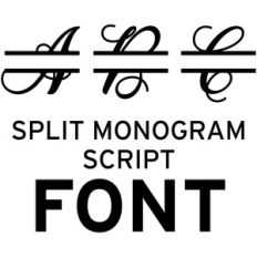split monogram script font