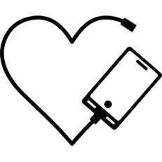 cell phone heart love