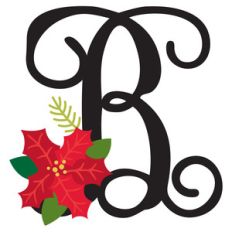 christmas poinsettia monogram b