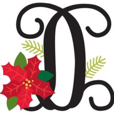 christmas poinsettia monogram d