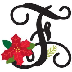 christmas poinsettia monogram f