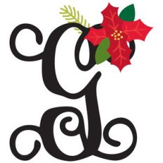 christmas poinsettia monogram g