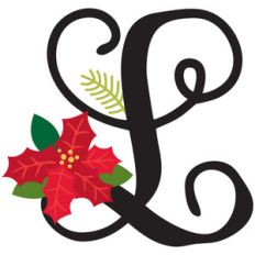 christmas poinsettia monogram l