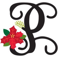 christmas poinsettia monogram p