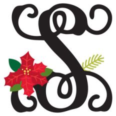 christmas poinsettia monogram s