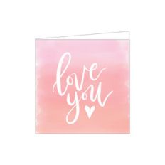 love you watercolor card