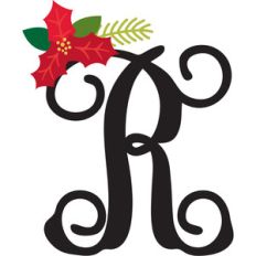 christmas poinsettia monogram r