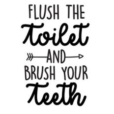 flush the toilet and brush your teeth