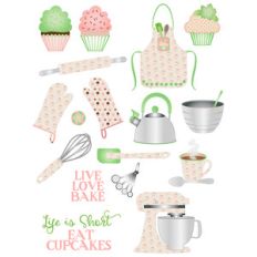 baked cupcake planner stickers