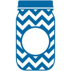 mason jar chevron monogram frame
