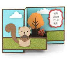 pop up box card fall squirrel
