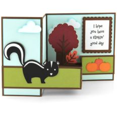 pop up box card fall skunk