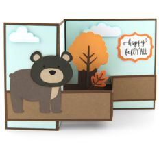 pop up box card fall bear