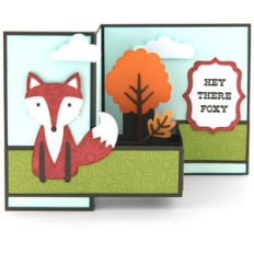 pop up box card fall fox