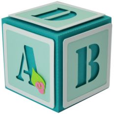 baby block a-f monograms