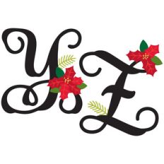 christmas poinsettia monogram y,z