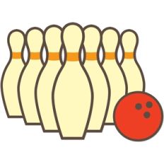bowling ball and pins