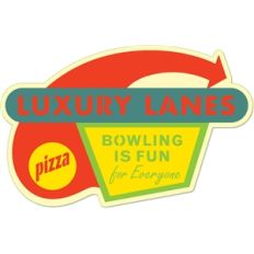 luxury lanes bowling sign