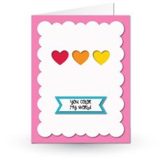 a2 cutout card you color my world