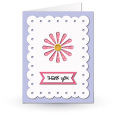 a2 cutout card thank you flower